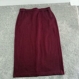 Uniqlo Deep Red/ Burgundy Pencil Skirt
